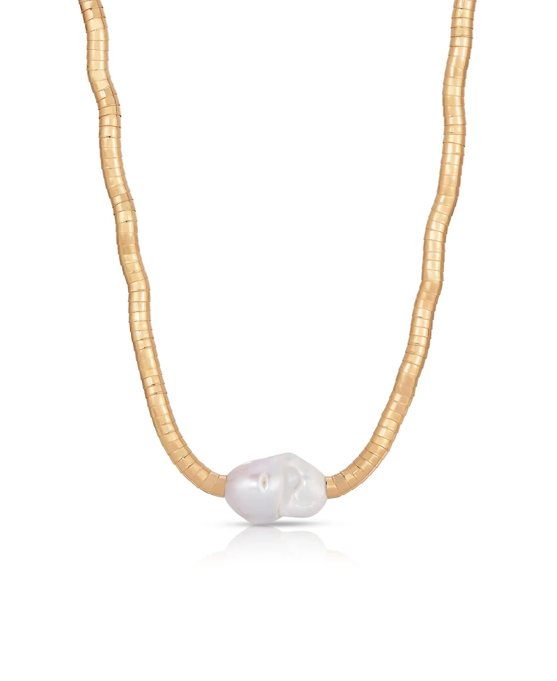 Ettika Liquid 18K Gold-Plated and Cultured Freshwater Pearl Choker