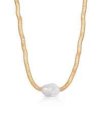 Ettika Liquid 18K Gold-Plated and Cultured Freshwater Pearl Choker