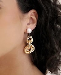Ettika Liquid Gold-Plated Cultured Freshwater Pearl 18K Gold-Plated Drop Earrings