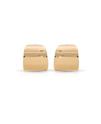 Ettika Hammered 18K Gold-Plated Cupped Hoop Earrings
