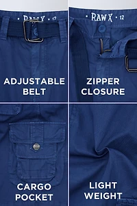 Boy's Belted Twill Cargo Shorts, 8-18