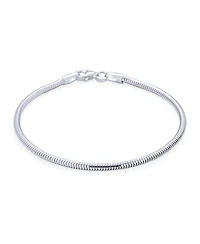 Bling Jewelry Sterling Silver Snake Bracelet Foxtail Wheat Charm Lobster Clasp