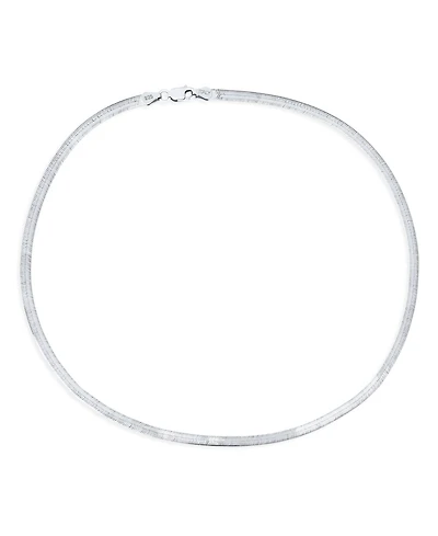 Bling Jewelry .925 Sterling Silver 3.5 mm Flat Omega Snake Flexible Herringbone Collar Necklace