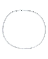 Bling Jewelry .925 Sterling Silver 3.5 mm Flat Omega Snake Flexible Herringbone Collar Necklace