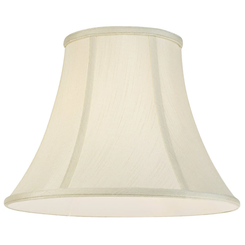 Imperial Shade Set of 2 Creme Medium Bell Lamp Shades 7" Top x 14" Bottom x 11" High Replacement with Harp and Finial