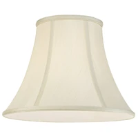 Imperial Shade Set of 2 Creme Medium Bell Lamp Shades 7" Top x 14" Bottom x 11" High Replacement with Harp and Finial