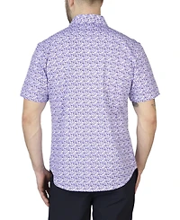 Retro Floral Knit Short Sleeve Shirt