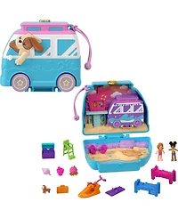 Polly Pocket Dolls and Playset, Travel Toys, Seaside Puppy Ride Compact