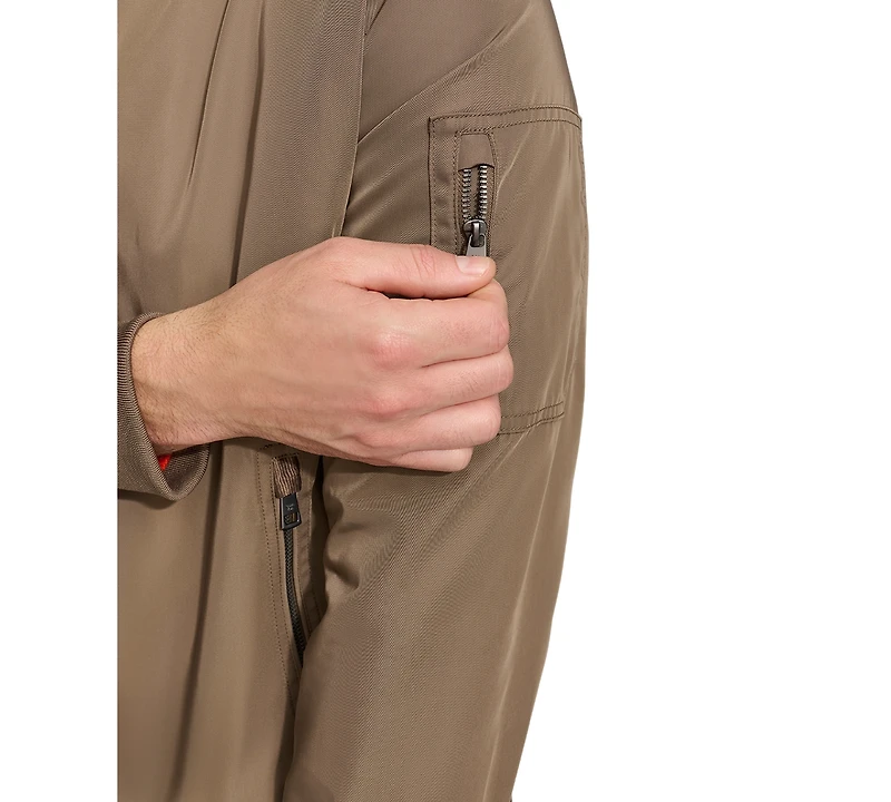 Calvin Klein Men's Solid-Color Zipper Flight Jacket