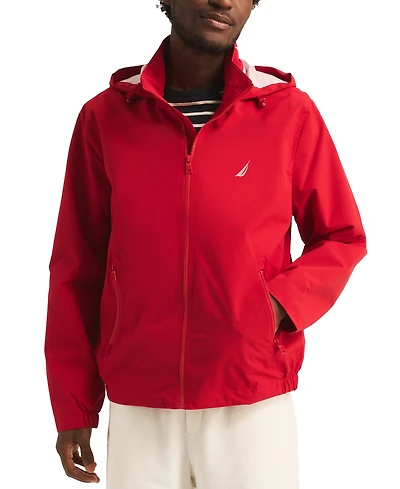 Nautica Men's Classic Rainbreaker Hooded Zip-Front Lightweight Jacket