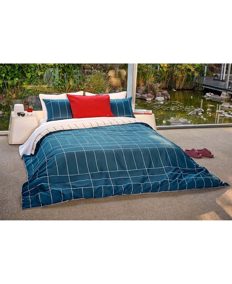 Lacoste Home Ashcombe 2 Piece Check Comforter Set, Twin