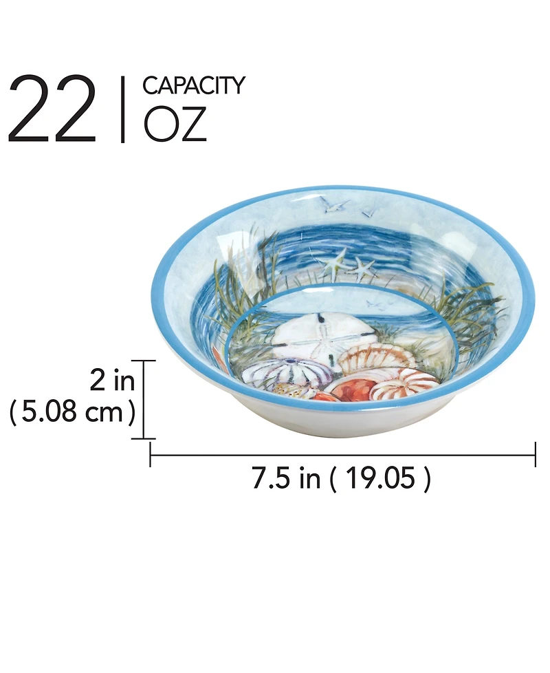 Certified International Seacoast Set of 6 All Purpose Bowl 7.5" x 2", Service For 6