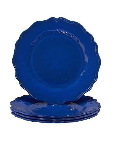 Certified International Blue Indigo Crackle Set of 4 Salad Plate 9", Service For 4