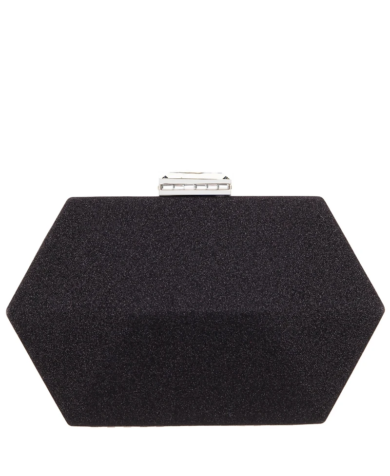 Nina Geometric Metallic Glitter Minaudiere Handbag