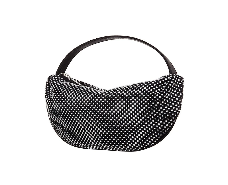 Nina Half Moon Crystal Netting Bag
