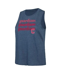 Women's Concepts Sport Charcoal, Navy Cleveland Guardians Meter Muscle Tank and Pants Sleep Set