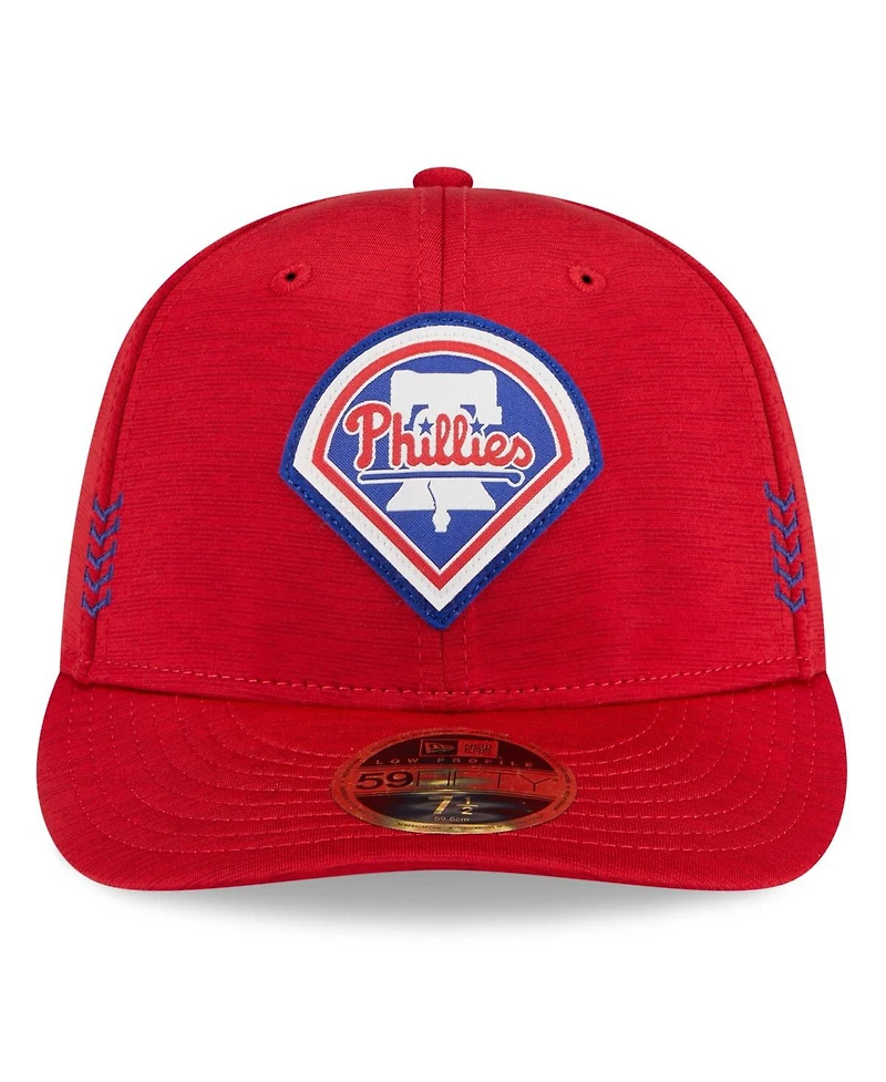 Men's New Era Red Philadelphia Phillies 2024 Clubhouse Low Profile 59FIFTY Fitted Hat