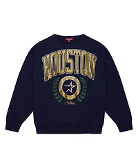 Women's Mitchell & Ness Navy Houston Astros Cooperstown Collection Logo Pullover Sweatshirt