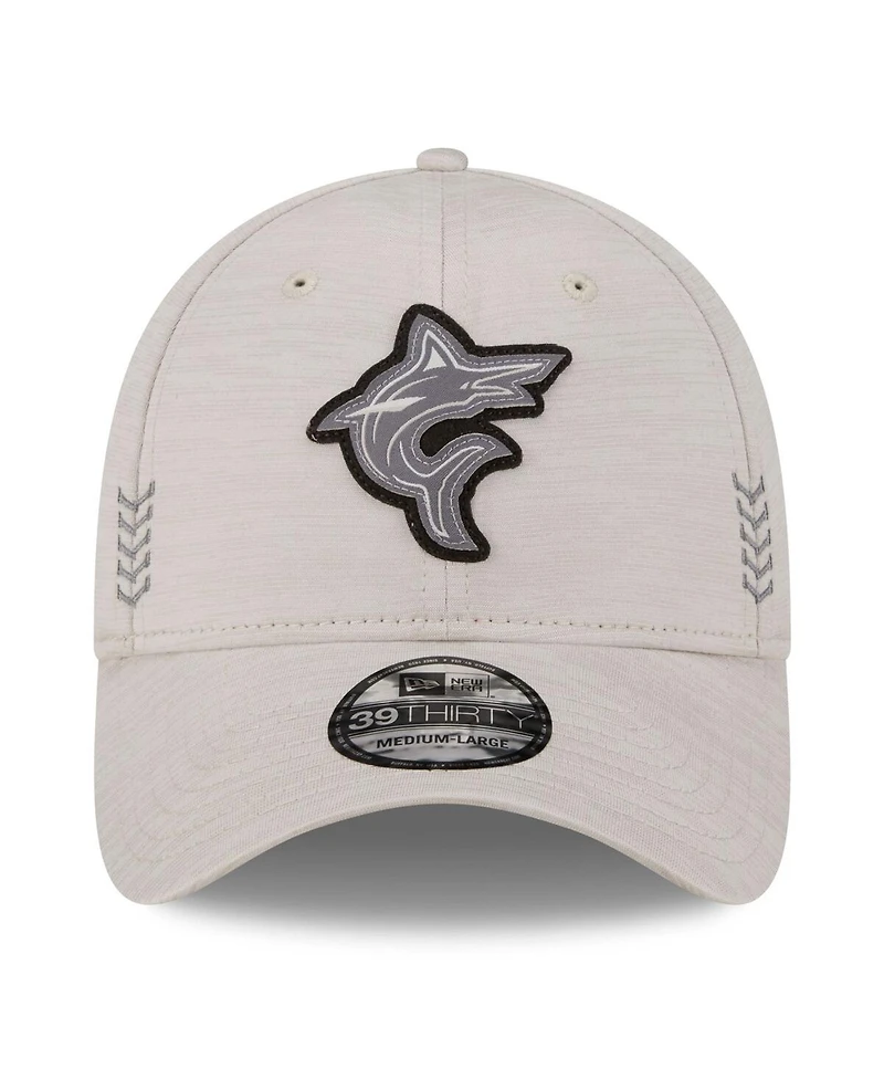 Men's New Era Cream Miami Marlins 2024 Clubhouse 39THIRTY Flex Fit Hat