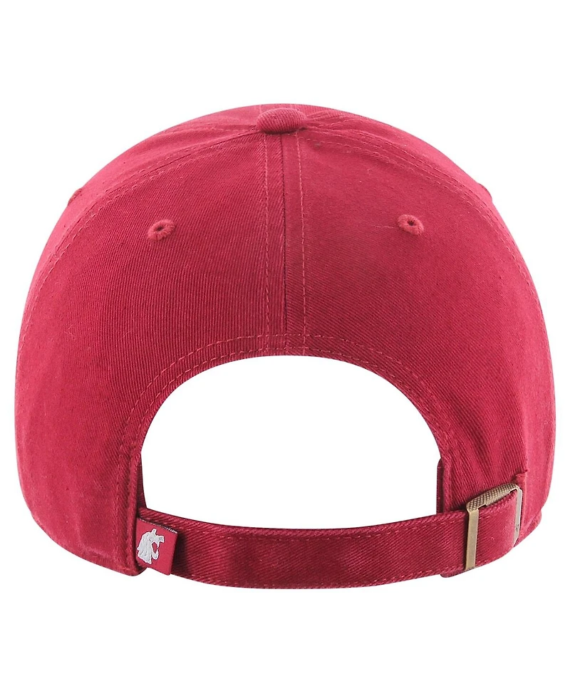 Men's '47 Brand Crimson Washington State Cougars Clean Up Adjustable Hat