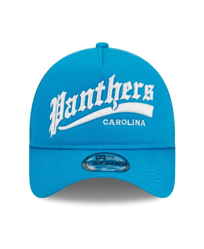 Men's New Era Blue Carolina Panthers Caliber Trucker 9FORTY Adjustable Hat