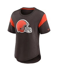 Women's Nike Brown Cleveland Browns Primary Logo Fashion Top