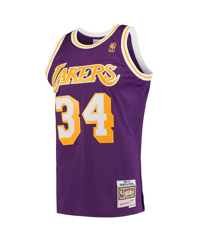 Men's Mitchell & Ness Shaquille O'Neal Purple Los Angeles Lakers Hardwood Classics Swingman Jersey