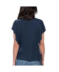 Women's G-iii 4Her by Carl Banks Navy Atlanta Braves Crowd Wave T-shirt