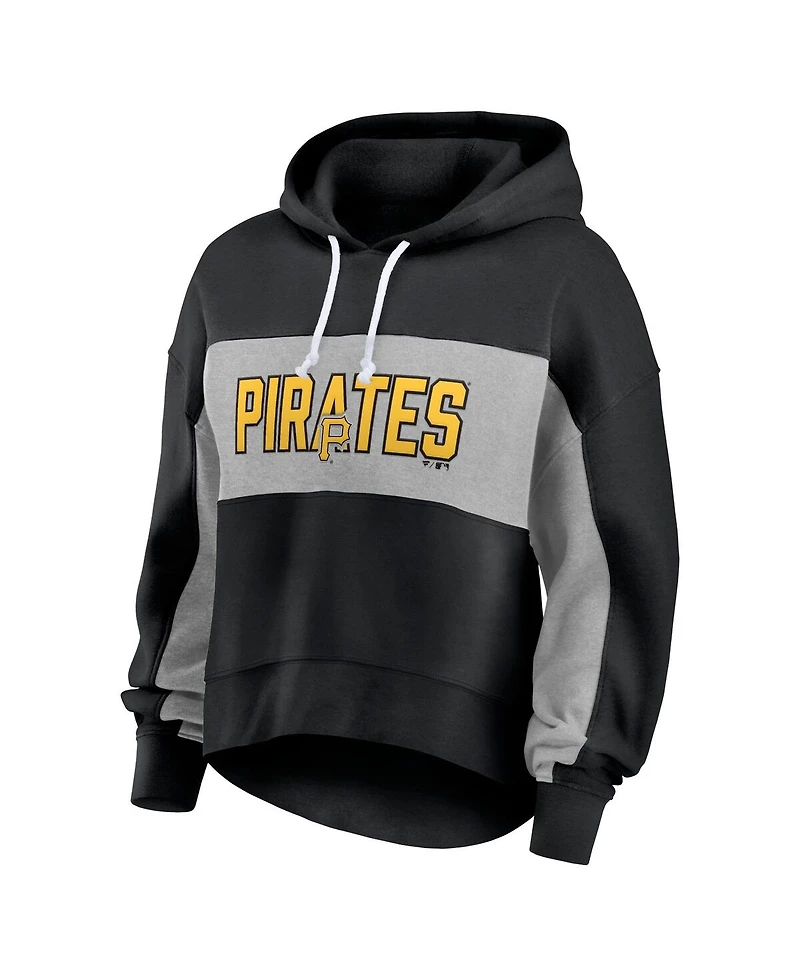 Women's Fanatics Black Pittsburgh Pirates Filled Stat Sheet Pullover Hoodie