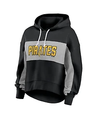 Women's Fanatics Black Pittsburgh Pirates Filled Stat Sheet Pullover Hoodie