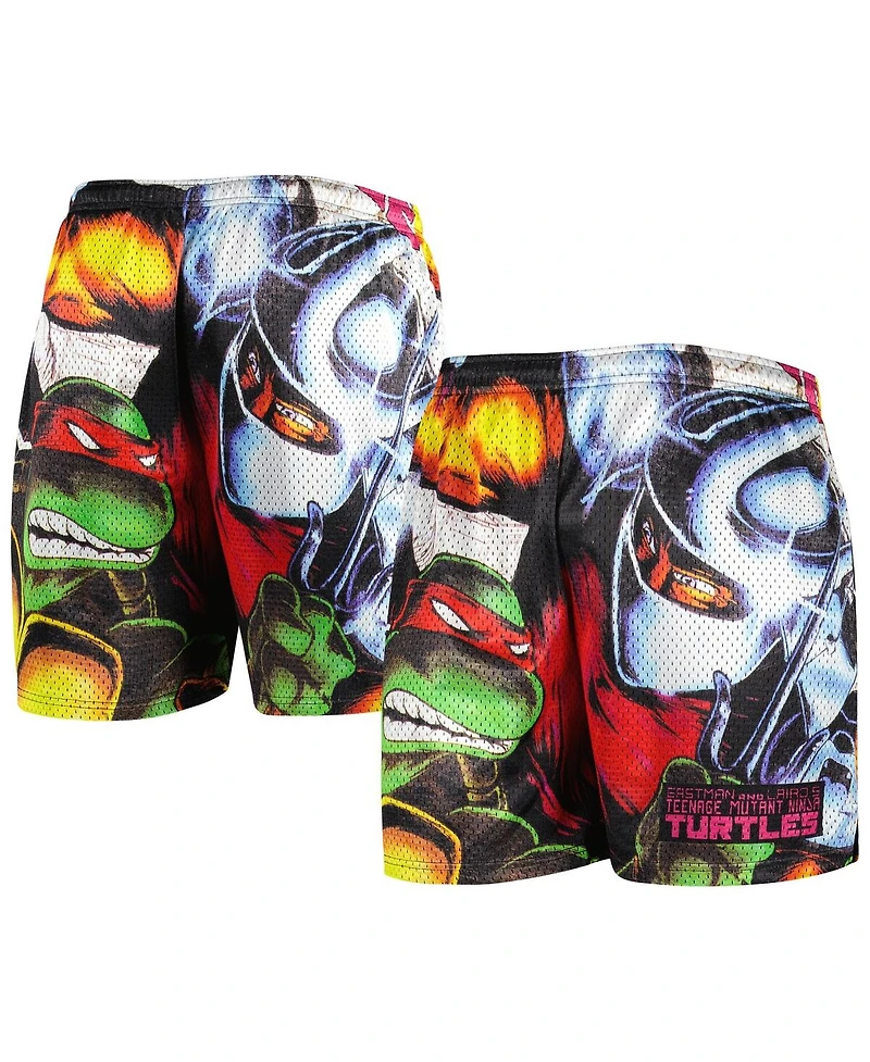 Men's Chalk Line Black Teenage Mutant Ninja Turtles Eastman & Laird 1984 Cover Retro Shorts