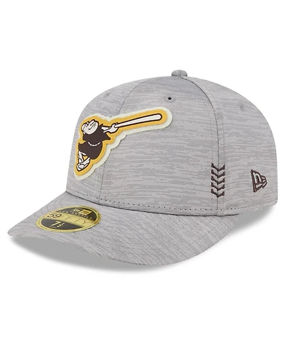 Men's New Era Gray San Diego Padres 2024 Clubhouse Low Profile 59FIFTY Fitted Hat