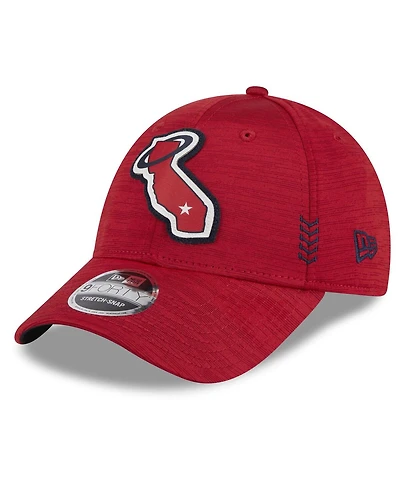 Men's New Era Red Los Angeles Angels 2024 Clubhouse 9FORTY Adjustable Hat