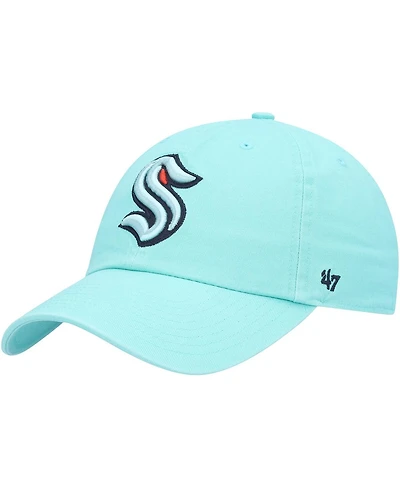 Men's '47 Brand Light Blue Seattle Kraken Logo Clean Up Adjustable Hat