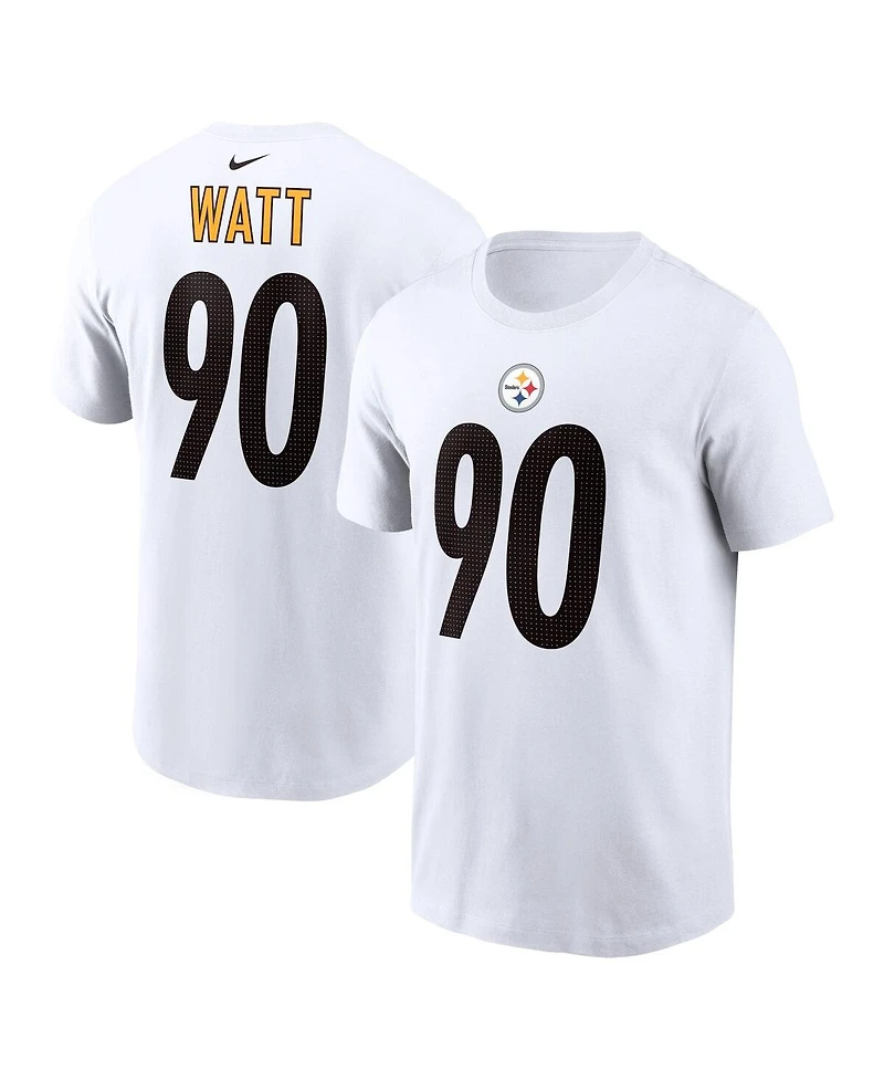 Men's Nike T.j. Watt White Pittsburgh Steelers Player Name and Number T-shirt