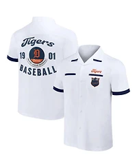 Men's Darius Rucker Collection by Fanatics White Detroit Tigers Bowling Button-Up Shirt