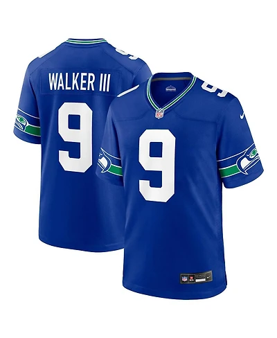 Men's Nike Kenneth Walker Iii Royal Seattle Seahawks Throwback Player Game Jersey