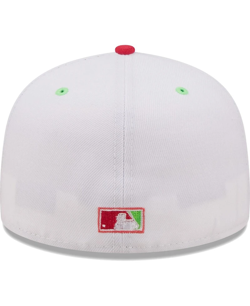 Men's New Era White, Coral Chicago Cubs 1990 Mlb All-Star Game Strawberry Lolli 59FIFTY Fitted Hat