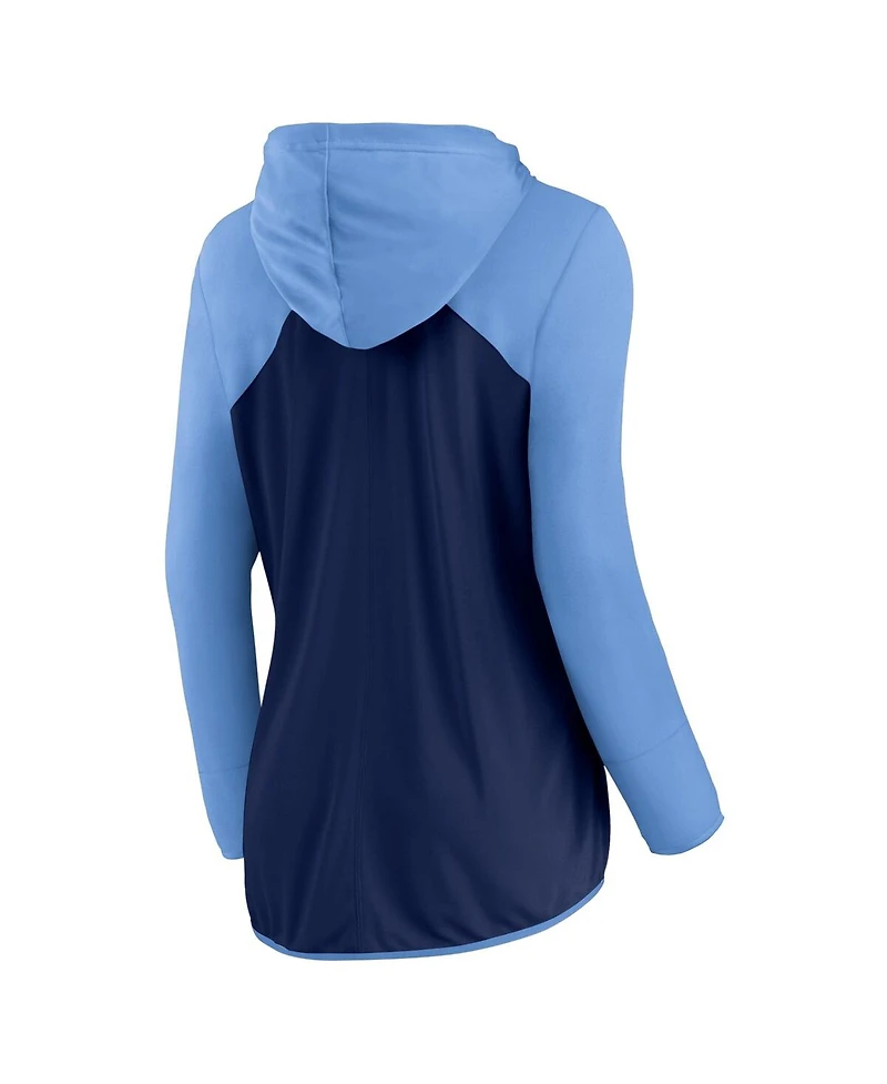 Women's Fanatics Navy, Light Blue Tennessee Titans Forever Fan Full-Zip Hoodie