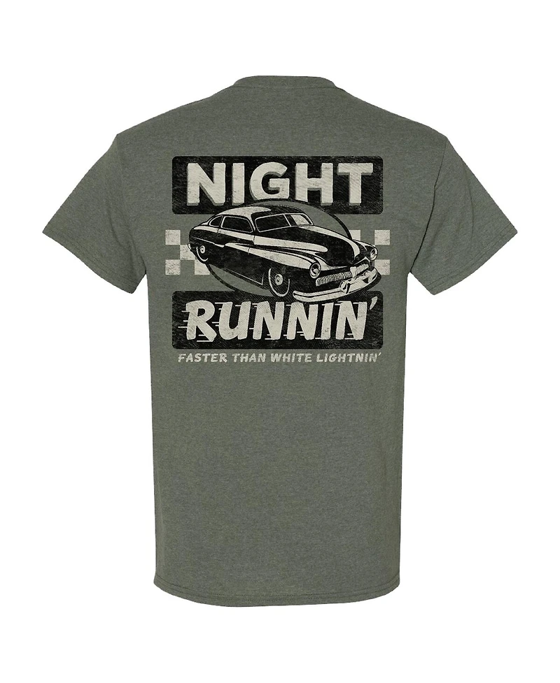 Men's Checkered Flag Sports Heather Green Nascar Night Runnin' T-shirt