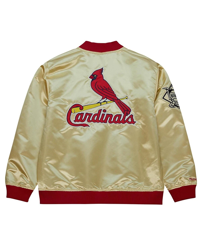 Men's Mitchell & Ness Gold St. Louis Cardinals Og 2.0 Lightweight Satin Full-Zip Jacket