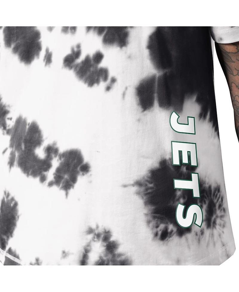 Men's Msx by Michael Strahan Black New York Jets Freestyle Tie-Dye T-shirt