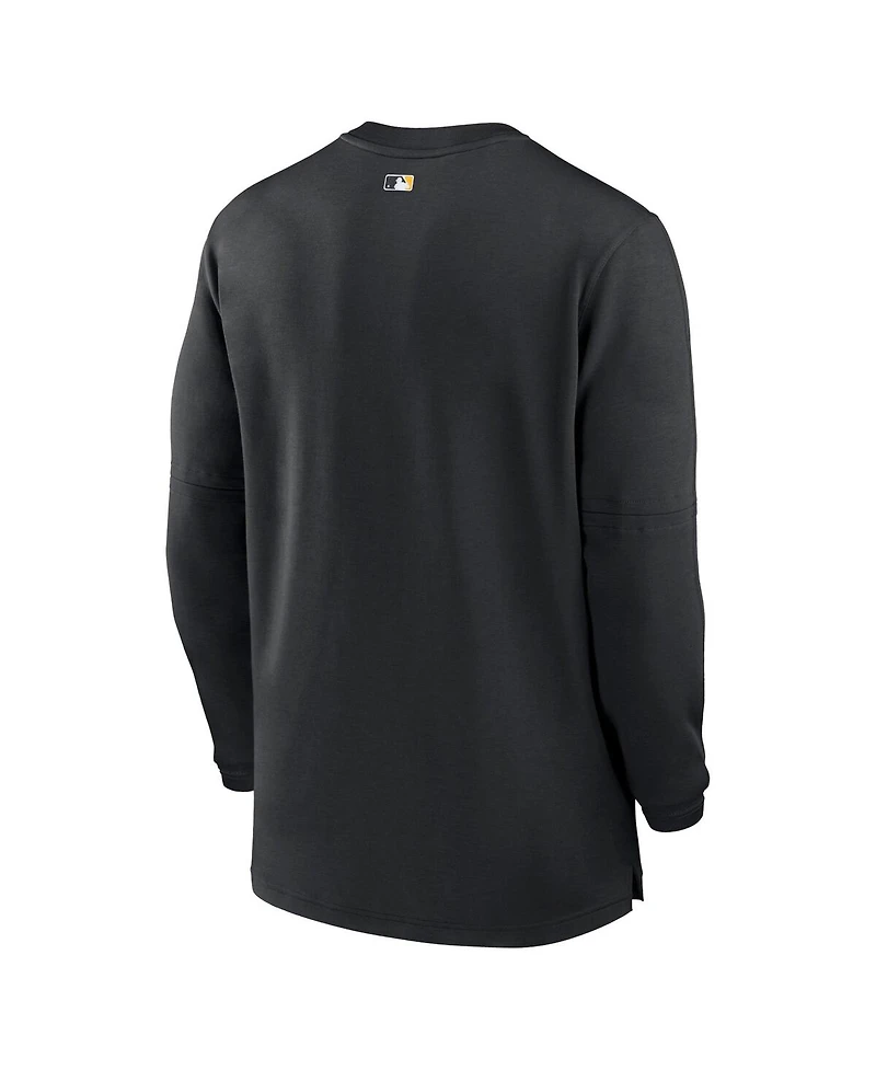 Men's Nike Black Pittsburgh Pirates Authentic Collection Game Time Performance Quarter-Zip Top