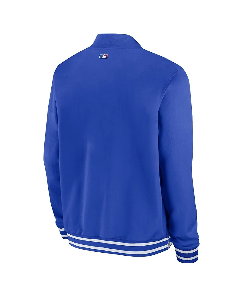 Men's Nike Royal Atlanta Braves Authentic Collection Game Time Bomber Full-Zip Jacket
