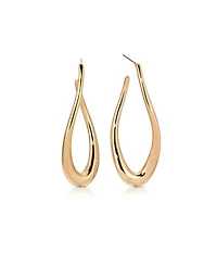 Ettika Oblong 18k Gold Plated Abstract Hoop Earring