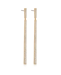 Ettika Straight Drop 18k Gold Plated Crystal Dangle Earrings
