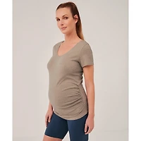 Pact Maternity Organic Cotton Ruched V-Neck Tee