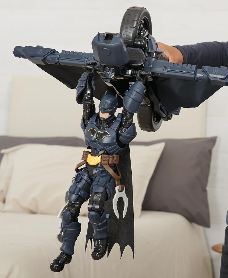 Batman Batcycle, Converting 2-in-1 Batcycle Batglider, Figure Compatible