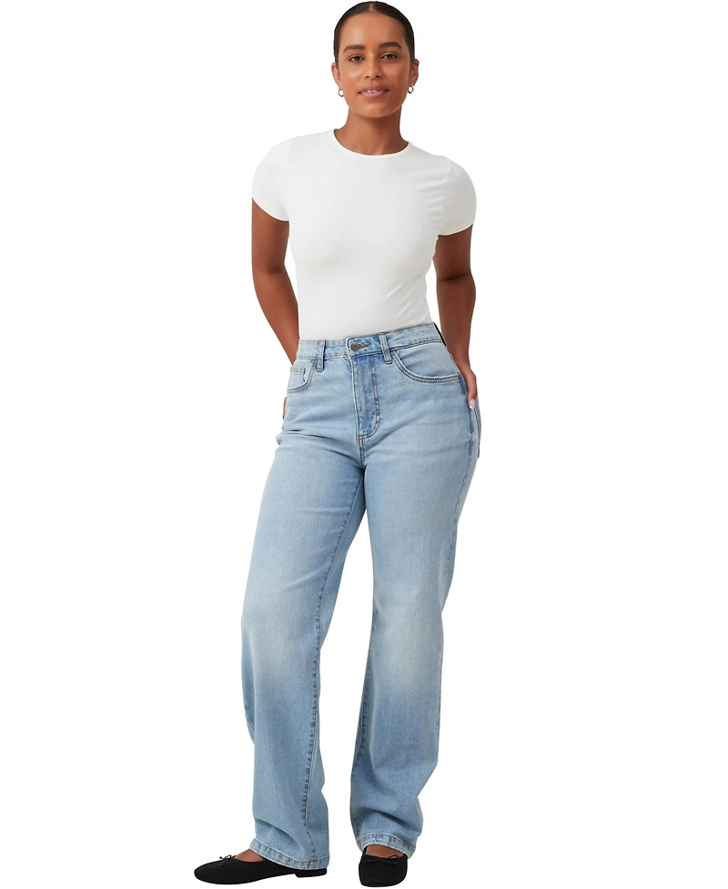 Cotton On Women's Curvy Stretch Straight Jean