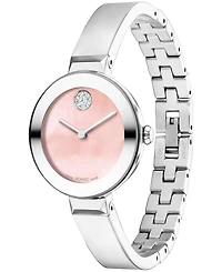 Movado Women's Bold Bangles Swiss Quartz Stainless Steel Silver-tone Watch 28mm